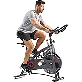 Sunny Health & Fitness Smart Endurance Exercise Bike w/Pulse Sensors Built-In, Adult Home Cardio Workout w/Adjustable Seat & Handlebar, Indoor Cycling Training Machine, Free SunnyFit App Connection