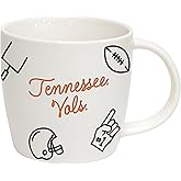 Logo Brands NCAA 18 oz Embossed Ceramic Mug – Large Capacity Coffee Cup with Durable Sculpted Design - Script Team Color For Everyday Use