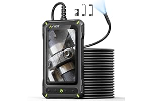 Anykit Borescope Inspection Camera with Light, Industrial Endoscope Camera with 0.3 Slim Probe, 4.3” HD Screen Digital Snake Cam, Semi-Rigid Cable Bore Scope for Pipe, Engine, Inside Wall(16.5 FT)
