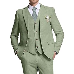 High-End Suits Retro Men Suits Linen 3 Pieces Suit