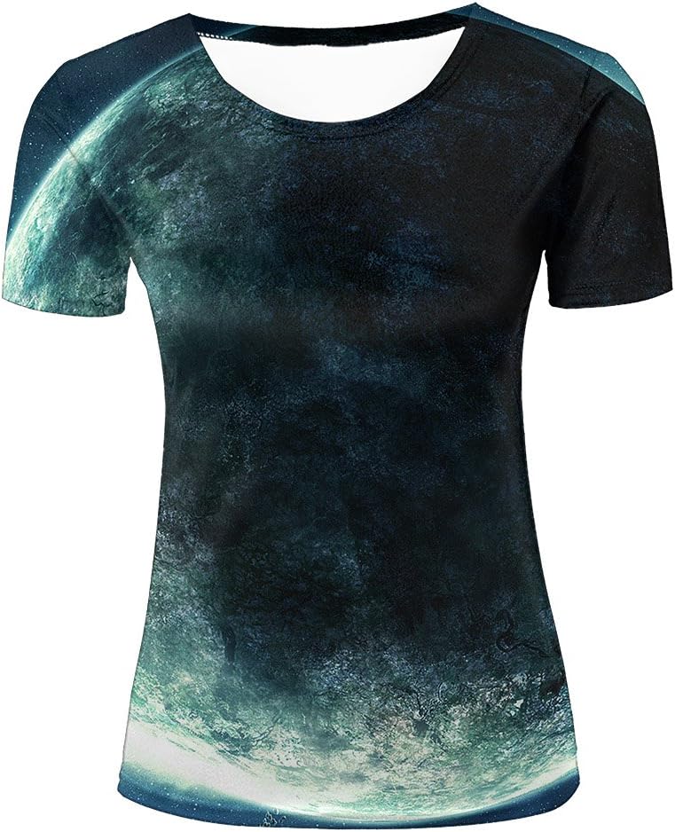 lingshirt 3D Tshirts for Men Milky Way Nebula Galaxy Printed Tees
