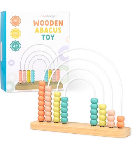 Counting Toys 10-Row Wooden Beads Abacus Count Frame Math