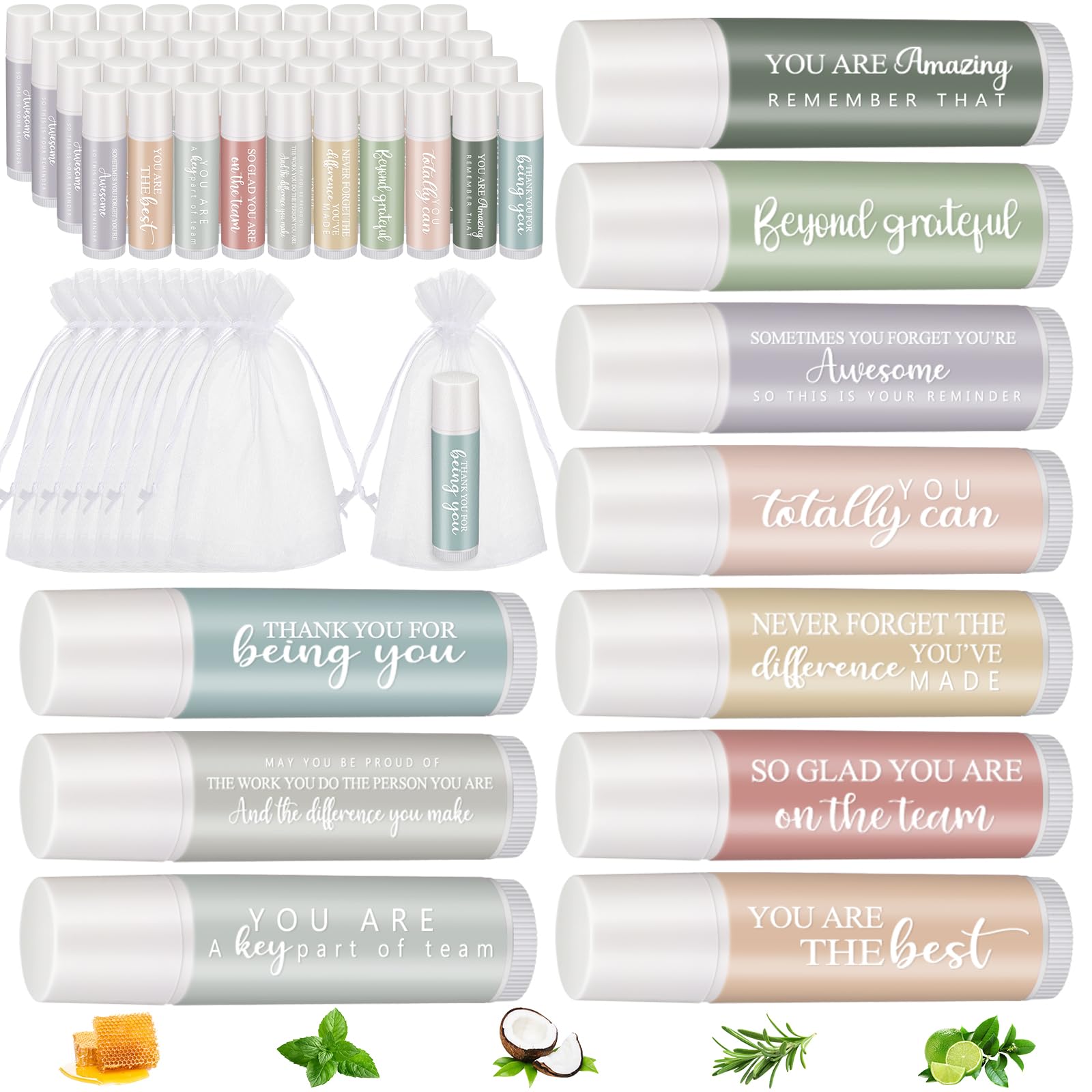 Dansib 50 Sets Employee Appreciation Gifts Bulk for Coworkers Lip Balm ...