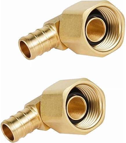 Brass PEX Elbow Fittings 90 Degree For PEX A, B, C Tubing – Complies With ASTM F1807 & NSF 61, 5-Pack 3/4" Or 10-Pack 1/2" (3/4" Size Here)
