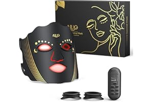 AIUO Red Light Therapy for Face, Led Face Mask Light Therapy with Rechargeable Remote, LED Face Mask Light Therapy at Home, Comfortable Red Light Therapy Mask