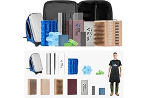 JOYTUTUS Ski Snowboard Tuning Kit, Complete Ski Snowboard Waxing Kit with Waxing Iron, Wax, Edge Tuner, Carry Bag, Wax Apron 