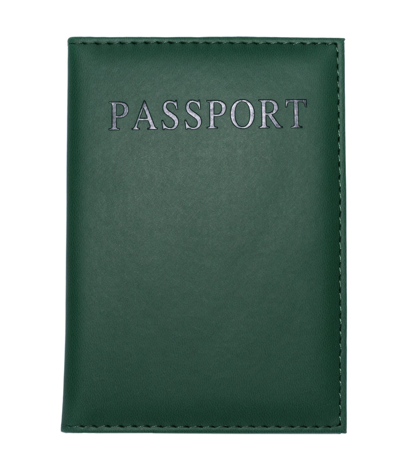 Spirtan Passport Holder Cover in Faux Leather – Slim Protective Passport Wallet with Small Inner Card Pocket, Travel Document Cover for Men and Women – Dark Green