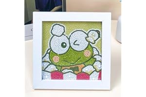 ROFOLO Diamond Art Painting Kit for Kids with Frame Art and Crafts for Kids，Full Drill Painting by Number Kits Home Decoration (Food-Green)