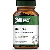 GAIA HERBS PRO Holy Basil - Stress Support Supplement - Contains Organic Holy Basil Leaf - Vegan, Gluten-Free & Soy-Free - 60 Liquid Phyto-Caps (60 Servings)