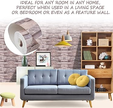 Kather Mustertapete 3d Texturierte Stein Wand Papier Rollen Design Diy Wohnzimmer Tv Hintergrund Home Decor Grau Amazon De Baumarkt