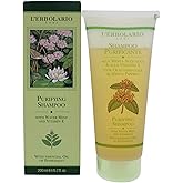 L'Erbolario Purifying Shampoo - Deep Cleanser For All Hair Types - With Water Mint And Vitamin E - Blended With Essential Oil Of Peppermint - Deodorizing Shampoo To Keep Odors At Bay - 6.7 Oz