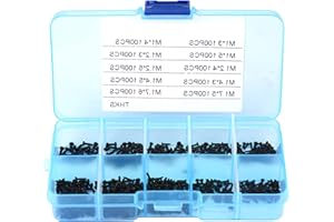 1000pcs Mini Screw kit, Head Micro Screws, Multi-Purpose Small Screws Assortment Kit, with Plastic Box for Repairing