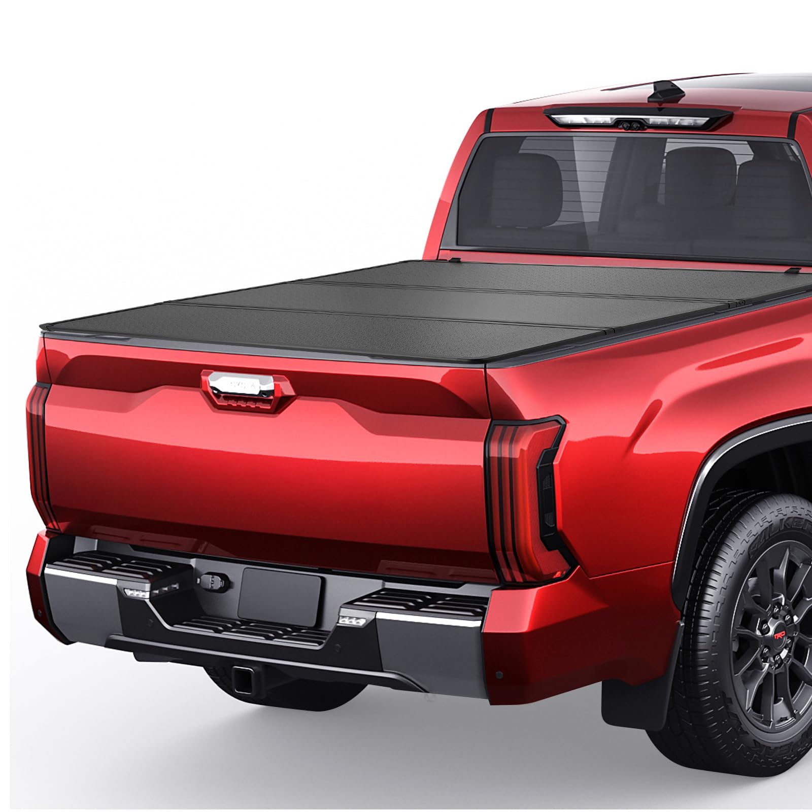 Photo 1 of BDFHYK 5'6" Hard Tri-Fold Truck Bed Tonneau Cover Compatible with 2022-2025 Toyota Tundra 5.6 FT (67.2") Box, Heavy-Duty Lock Cover w/Waterproof, Anti-UV, No-Drill, Anti-Theft