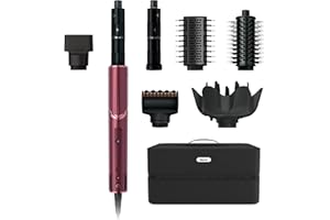 Shark FlexStyle Air Styling & Drying System, Powerful Hair Dryer Brush & Multi-Styler with Auto-Wrap Curlers, Diffuser, Paddle Brush, Round Brush, Concentrator Attachment, Black Cherry, HD457CR