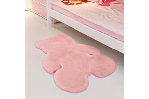 TENNOLA 2ft Small Fluffy Pink Area Rug for Bedroom is a Faux Rabbit Fur Rug with Fuzzy Shaggy Texture,for Indoor Adding a Touch of Luxury to The, Girl kids'room, Living Room, Nursery or Home Decor