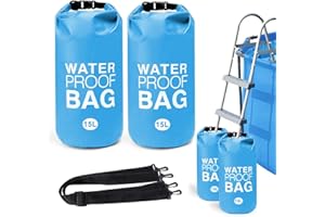 LVSNRO 15 L Pool Ladder Weights - 2 Pack No Breaken Pool Stair Weights for Above Ground Pools,Weights Sand Bags for Pool Steps,Heavy-Duty Nylon with Handle Work Easy & Quick Fill Sand (Blue)