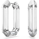 Swarovski Lucent Hoop Earrings, Statement, Octagon Shape, Clear