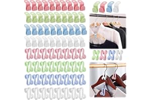 XBagSJ 72PCS Hanger Connector Hooks(Two Styles), Hangers Space Saving, Hanger Extender for Heavy Duty Cascading Connection Hook, Easy to Install, Stylish & Practical Organizer