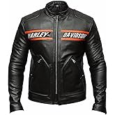 FAMFALCON Men’s Harley-D Biker Leather Jacket | Motorcycle Leather Jacket for Men