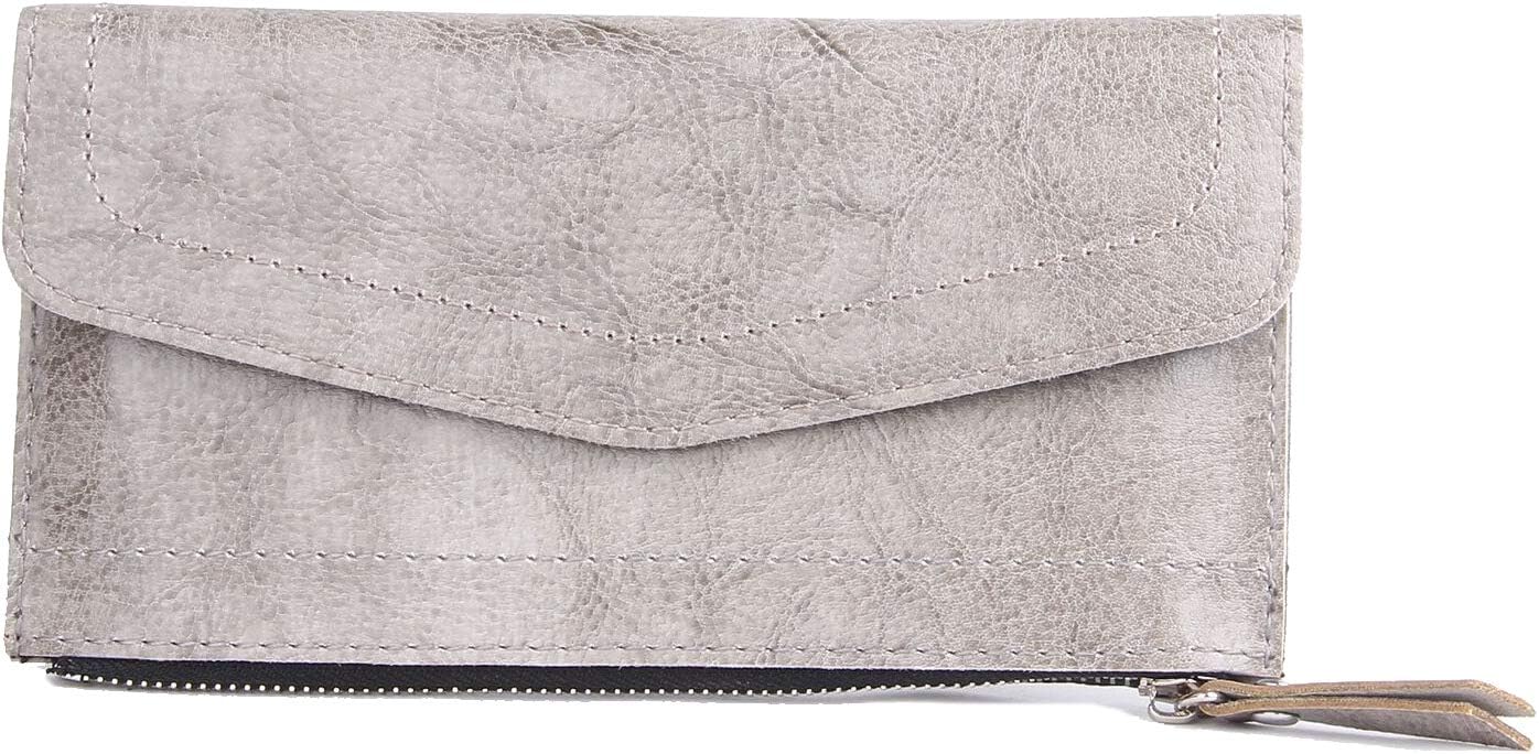 Women wallet - Trifold RFID-Blocking Long Wallet Mini Clutch Leather Envelope Purse Card Holder Bifold Wallet