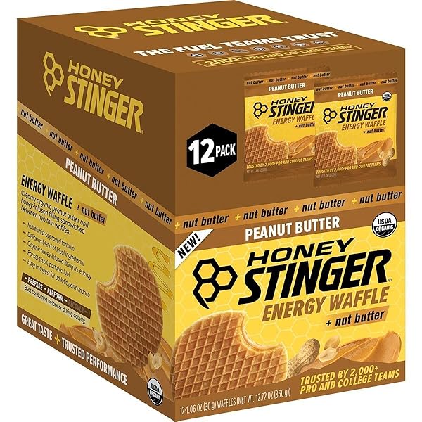 HONEY STINGER STINGER WAFFLE – 12-PACK PEANUT BUTTER, ONE SIZE