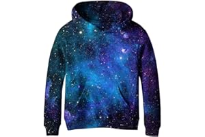 SAYM Big Girls Galaxy Fleece Pockets Sweatshirts Jacket Pullover Hoodies