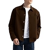 HISDERN FLEX 531 Men's Button Down Shirt Jacket Comfy Lightweight Design for Business Casual and Social Events with Pockets