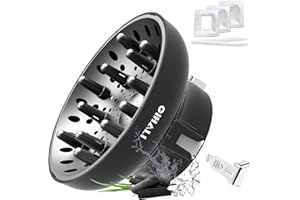 GIHALI Aromatherapy Universal Hair Diffuser with Interchangeable Unscented Pads – Versatile, Adjustable Hair Dryer Attachment for All Hair Types, 1.7-2.6 Inch (Black)