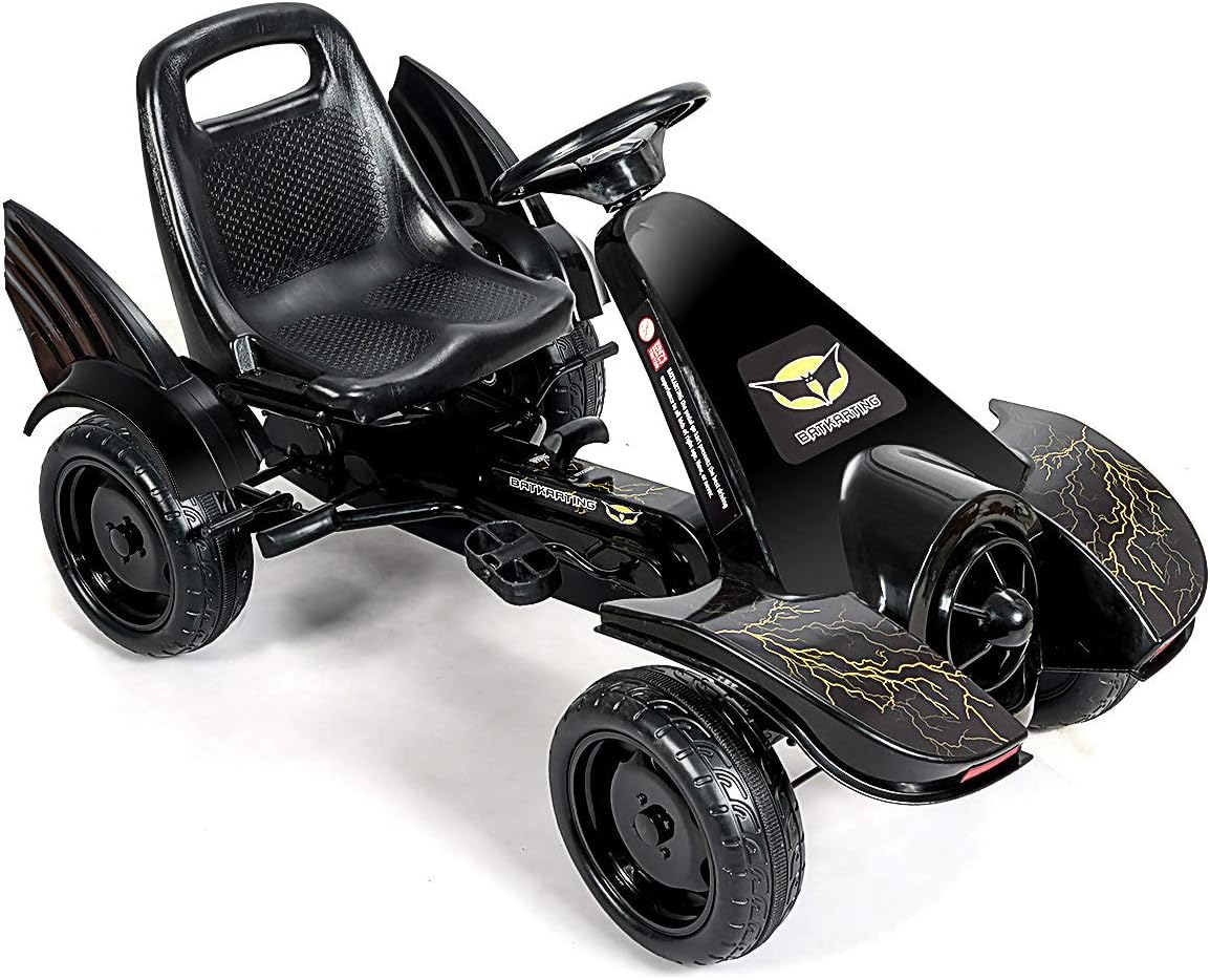 HONEY JOY Go Kart, Pedal Cart with Hand Brake, 2 Adjustable