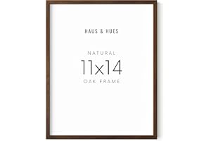 HAUS AND HUES Walnut Oak 11x14 Wood Picture Frame - Modern & Natural Wall Decor for Bedroom, Living Room, Office Poster Display - Walnut Wood Poster Frames for Wall Art