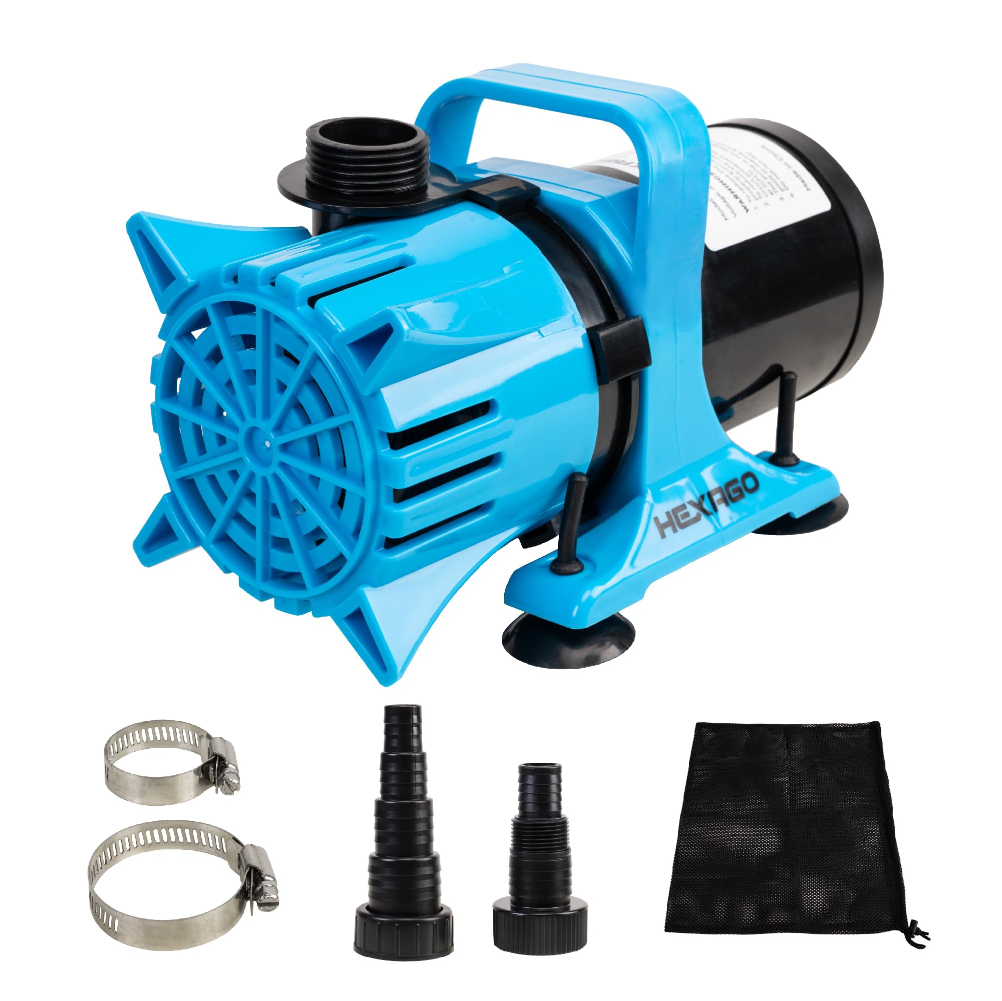 Hexago 3100GPH Submersible Water Pump, 150W Water Pond Pump with Barrier Bag, 33FT Power Cord, 18FT Lift Quiet Water Garden Pumps for Pond, Waterfall, Fountains, Fish Tank and Hydroponic, UL Listed