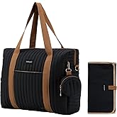 GOBABYMART Diaper Bag Tote for Moms, Baby Hospital Bag with Insulated Bottle Pockets, Changing Pad & Stroller Straps
