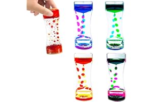 OCTTN Liquid Motion Timer Bubbler Desktop Toy, 4 Pack Bubble Timer Sensory Toy for Adults, Fidget Toy, Stress Relief and Anxiety Relief, Relaxing, Autism, ADHD Toys