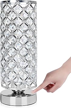 lampara de escritorio de mesa con control tactil de cristal lampara de noche regulable acaxin con bombillas moderna lampara de mesita de noche con