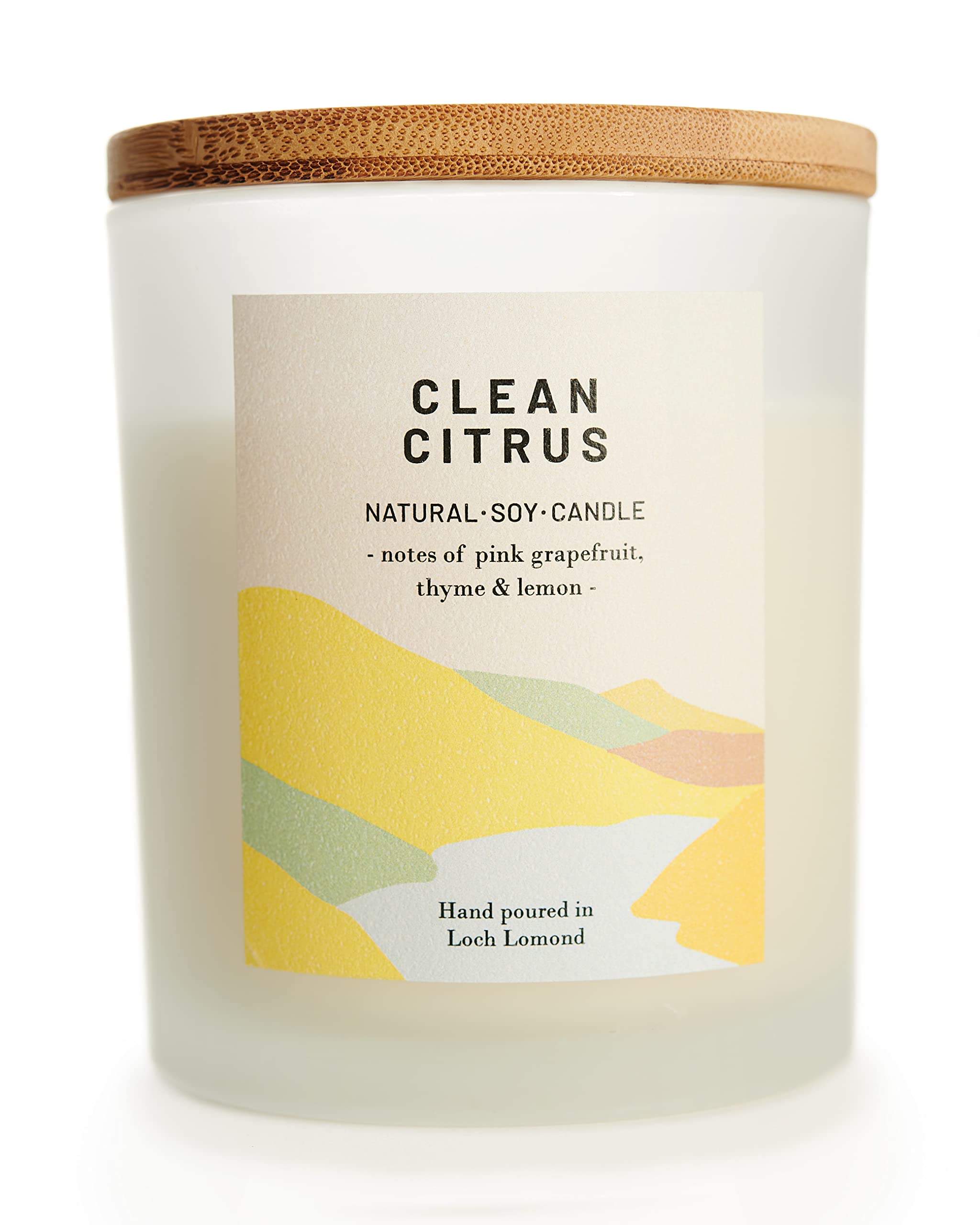 Ocoee House | Luxury Scented Soy Wax Candles. Hand Poured in Loch Lomond, Scotland. Organic & Vegan (+8 Scent Options, x2 Sizes) Clean Citrus, Single Wick - 450g