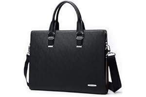 BOSTANTEN Formal Leather Briefcase Shoulder Laptop Business Bag for Men & Women