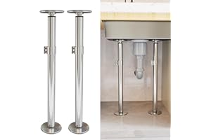 KUNCAIISH Undermount Sink Brackets, Stainless Steel Adjustable Undermount Sink Supports Brackets, Sink Legs Repair Supports K