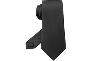 Junmaxroad Black Ties For Men Solid Color Formal Neckties 3.15" (8CM) Men's Ties