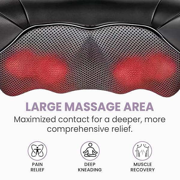 GULZO 4D SHIATSU NECK AND SHOULDER MASSAGER WITH HEAT, DEEP TISSUE BACK AND NECK MASSAGER FOR PAIN RELIEF, ECO-FRIENDLY PORTABLE MASSAGE PILLOW FOR HOME OFFICE CAR, RELAXING GIFT FOR MEN AND WOMEN