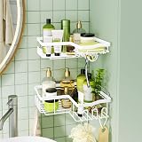 HapiRm Corner Shower Caddy 2 Pack No Drilling White Wall Mounted view 2