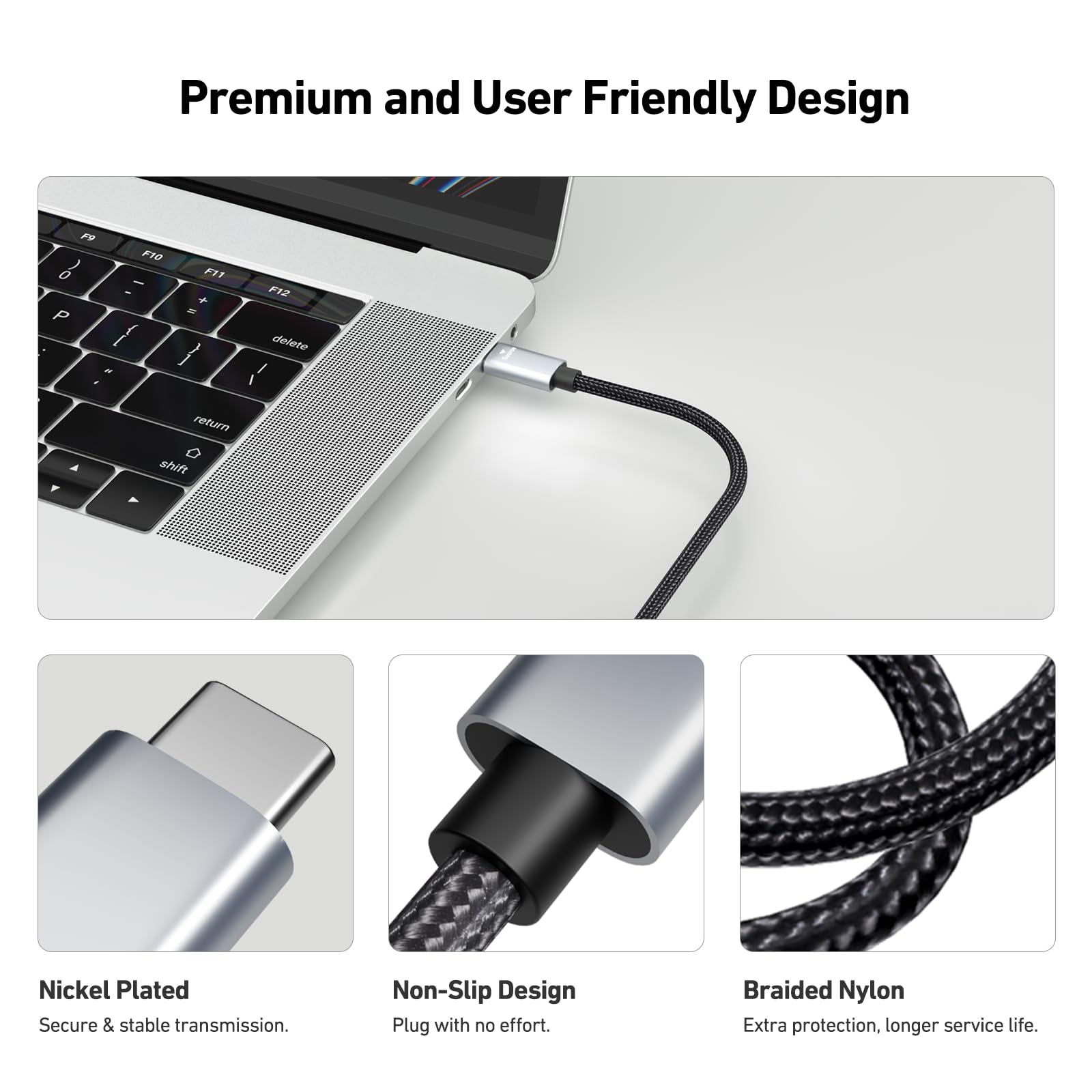 BENFEI USB C to HDMI 6 Feet Cable [4K@60Hz, Aluminum Shell, Nylon Braided], USB Type-C to HDMI Cable [Thunderbolt 3/4/5] Compatible for MacBook Pro/Air/iPad Pro 2023/2022/2021/2020/2019, Gray
