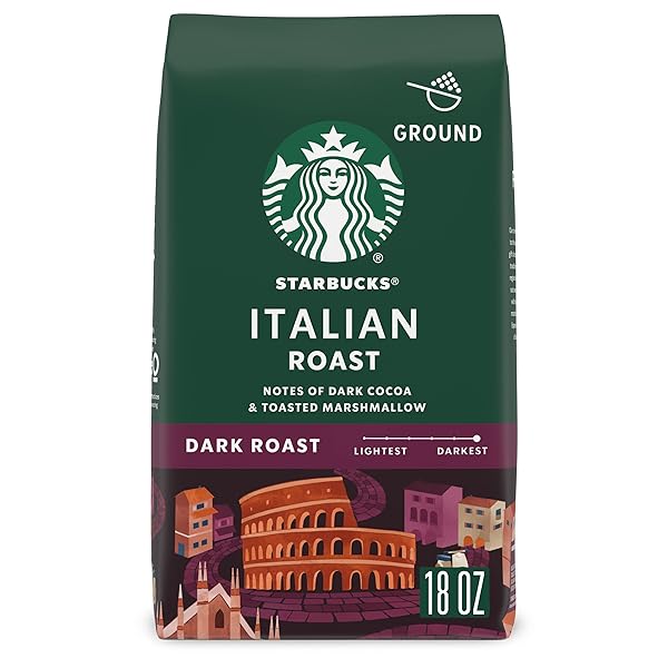 STARBUCKS GROUND COFFEE, DARK ROAST COFFEE, ITALIAN ROAST, 100% ARABICA, 1 BAG (18 OZ)