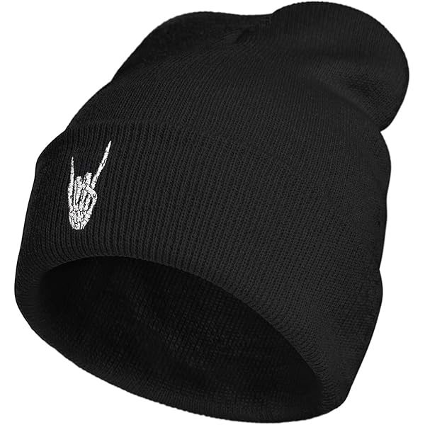 MixYoke Gothic Skull Beanie Hats for Men Women, Skeleton Cuffed