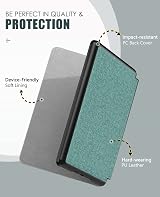 MoKo Case for 6.8" Kindle Paperwhite 2021, Auto Wake/Sleep, Denim Green view 3
