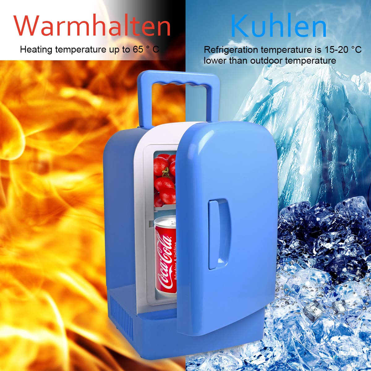 URAQT Mini-Frigorífico con Compartimento Congelador, Portatil ...