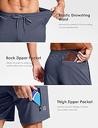 Men's Workout Shorts with Zipper Pockets 7 Inch