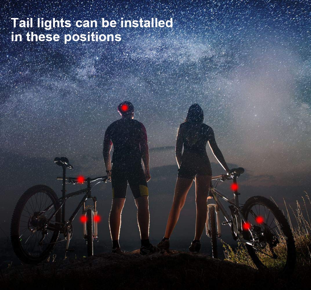 GPMTER Ultra Bright Bike Tail Light, USB Rechargeable Taillight, Waterproof Bicycle LED Rear Light for Road MTB Mountain Bikes, Helmets. Easy to Install for Cycling Safety Flashlight
