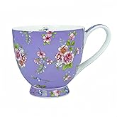 LJIMICAORO 16oz Bone China Floral Mug Bone China Coffee Mugs Bone Teacup Christmas Mugs Birthday Gifts for Women Mom Friends Coworker