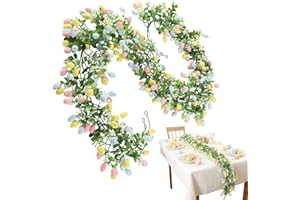 Easter Egg Garland, Faux Easter Egg Hangable Garland Decor, 210 Cm Artificial Eucalyptus Vine Spring Ornaments for Fireplace 