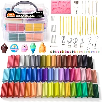 Shuttle Art Polymer Clay Kit 50 Colours 19 Tools 10 Accessories Non-Toxic